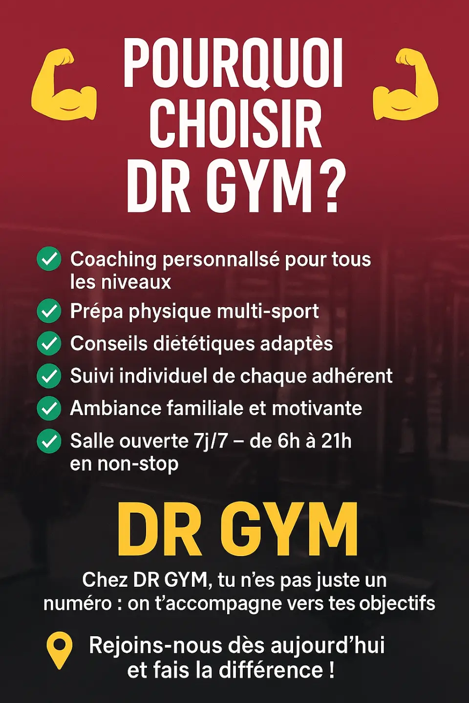 Pourquoi choisir DR Gym ? Pourquoi choisir DR Gym ?